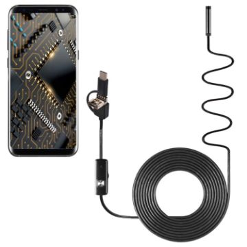 3 in 1 IP67 Waterproof Endoscope Camera, USB-C/Micro USB/USB, 3.5m Length - 1