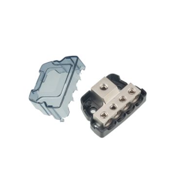 4-Way Car Audio Amp Power/Ground Cable Splitter Block 4GA - 1