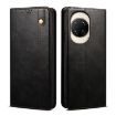 Huawei nova 14 Pro Black Leather Phone Case - Oil Wax Crazy Horse Texture - 1