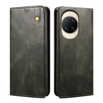 Huawei nova 14 Green Leather Phone Case - Oil Wax Crazy Horse Texture - 1
