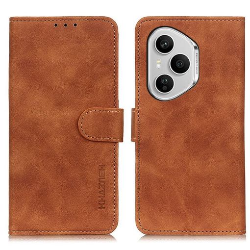 For Honor 400 Pro Global Retro Flip Leather Phone Case Brown - 1