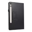 Samsung Galaxy Tab S9 Litchi Texture Leather Case with Holder - Black - 2