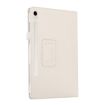 Samsung Galaxy Tab S9 Litchi Texture Leather Case with Holder - White - 2