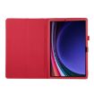 Samsung Galaxy Tab S9 Red Litchi Leather Case with Holder - 3