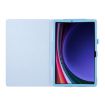 Samsung Galaxy Tab S9 Sky Blue Litchi Leather Case with Holder - 3