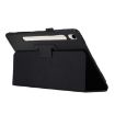 Samsung Galaxy Tab S9+/S10+ Litchi Leather Case with Holder - Black - 4