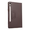 Samsung Galaxy Tab S9+/S10+ Brown Litchi Leather Case with Holder - 2