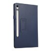 Samsung Galaxy Tab S9 Ultra Dark Blue Litchi Leather Case with Holder - 2