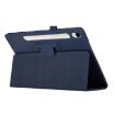 Samsung Galaxy Tab S9 Ultra Dark Blue Litchi Leather Case with Holder - 4