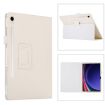 Samsung Galaxy Tab S9 Ultra White Litchi Leather Case with Holder - 1