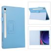 Samsung Galaxy Tab S9 Ultra Sky Blue Litchi Leather Case with Holder - 1