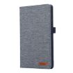 Samsung Galaxy Tab A9+ Dark Blue Fabric Texture Flip Leather Case - 2