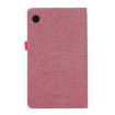 Samsung Galaxy Tab A9+ Rose Red Fabric Texture Flip Leather Case - 3