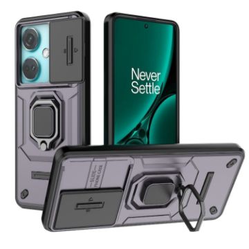 OnePlus Nord CE3 5G Purple Shockproof Case with Holder - Camshield TPU+PC - 1