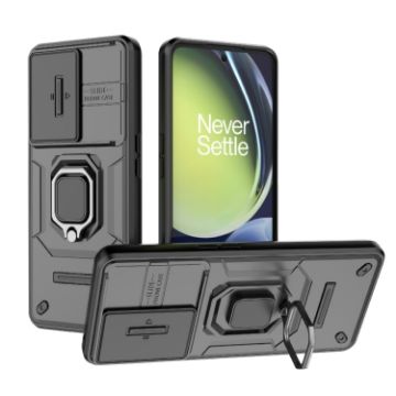 OnePlus Nord CE 3 Lite 5G Shockproof Case with Holder - Black - 1