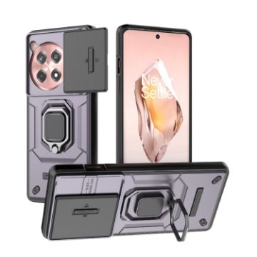 OnePlus ACE 3 5G Purple Shockproof Phone Case with Holder - 1