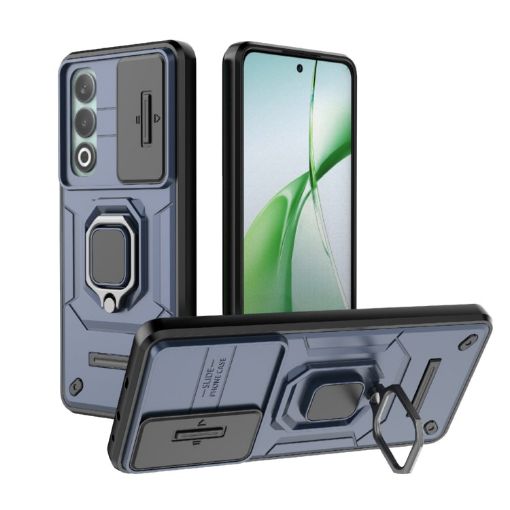 OnePlus Nord CE4 5G Blue Shockproof Camshield Case with Holder - 1