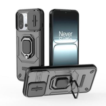 OnePlus 13T 5G Shockproof Camshield Case with Holder - Black TPU + PC - 1