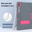 Samsung Galaxy Tab S9+ Silicone PC Case with Holder - Grey/Rose Red - 4