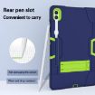 Samsung Galaxy Tab S9+ Silicone PC Case with Holder - Navy Blue/Green - 4