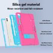 Samsung Galaxy Tab S9+ Silicone PC Case with Holder - Rose Red/Blue - 3