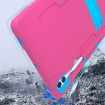Samsung Galaxy Tab S9+ Silicone PC Case with Holder - Rose Red/Blue - 6