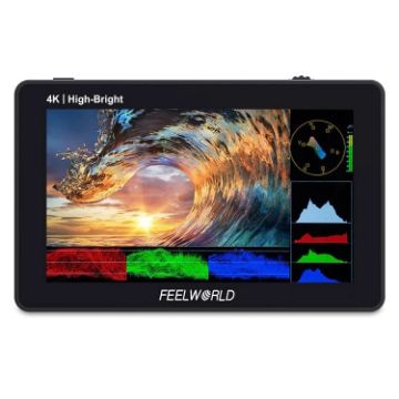FEELWORLD F6 PLUSX 5.5" 1600nit Touch DSLR Camera Monitor 4K HDMI Black - 1