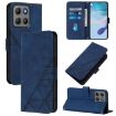 Moto G15 Power Crossbody 3D Embossed Flip Leather Case - Blue - 1