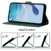 Moto G15 Power Crossbody 3D Embossed Flip Leather Case - Dark Green - 5