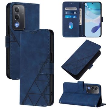OPPO A5/A3 Pro 5G Crossbody 3D Embossed Flip Leather Case - Blue - 1