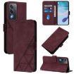 OPPO A5/A3 Pro 5G Crossbody 3D Embossed Flip Leather Case Wine Red - 1