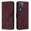 OPPO A5/A3 Pro 5G Crossbody 3D Embossed Flip Leather Case Wine Red - 2