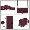 OPPO A5/A3 Pro 5G Crossbody 3D Embossed Flip Leather Case Wine Red - 3