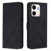 OPPO A5X 4G/5G Crossbody 3D Embossed Flip Leather Case - Black - 2