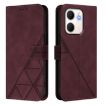 OPPO A5X 4G/5G Wine Red 3D Embossed Flip Leather Crossbody Case - 2