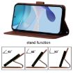 OPPO A5X 4G/5G Wine Red 3D Embossed Flip Leather Crossbody Case - 5