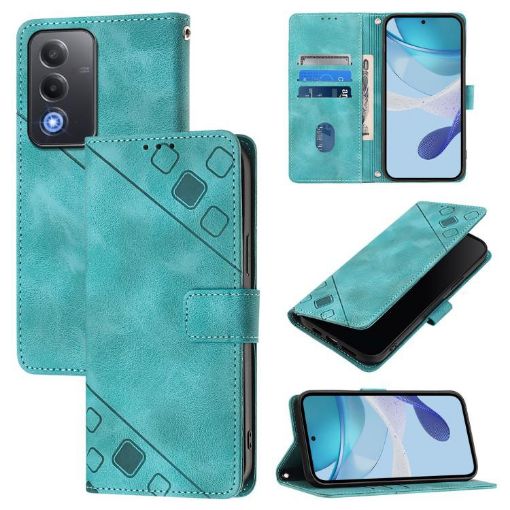 OPPO A5/A3 Pro 5G Global Green Embossed Leather Phone Case - 1
