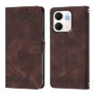 OPPO A5x 4G/5G Global Brown Embossed Leather Phone Case Skin-feel - 2