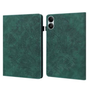 Xiaomi Redmi Pad Pro 12.1 Green Peacock Embossed Leather Tablet Case - 1