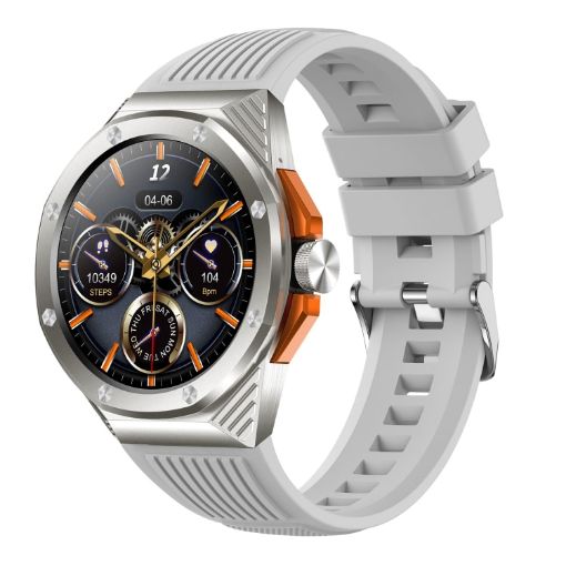 HT8 1.46" Round Screen Bluetooth Smart Watch, Health Monitor, 100+ Sports, Alipay, Grey - 1