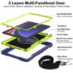 Samsung Galaxy Tab S9+ 360 Rotation Silicone Case Navy Blue/Yellow Green - 6