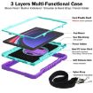 Samsung Galaxy Tab S9+ 360 Rotation Silicone Case - Purple/Mint Green - 6
