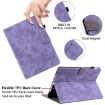 Samsung Galaxy Tab 9 Tiger Pattern Purple Flip Leather Case - 6