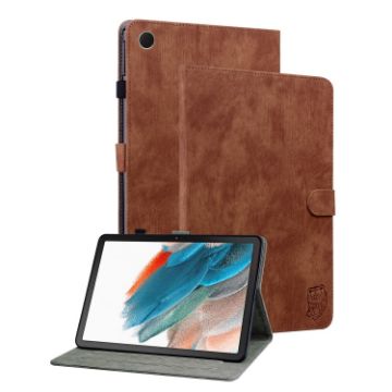 Samsung Galaxy Tab 9 Tiger Pattern Flip Leather Case - Brown - 1
