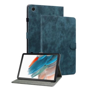Samsung Galaxy Tab 9 Tiger Pattern Flip Leather Case - Dark Blue - 1