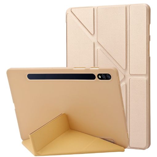 Samsung Galaxy Tab S10+/S9+ Gold Silicone Leather Tablet Case - 1