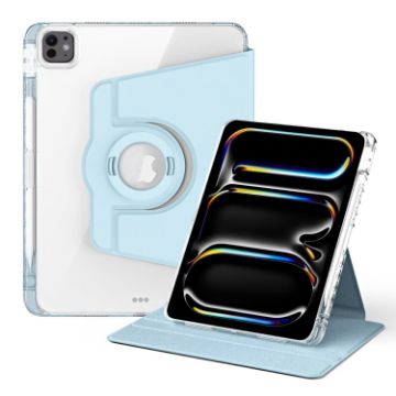 iPad Pro 13 2024 Case - 360 Rotation, Detachable, Clear Acrylic, Ice Blue - 1