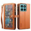 Moto G86 5G ESEBLE Star Lanyard Zipper Wallet RFID Leather Case Brown - 1