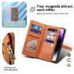 Moto G86 5G ESEBLE Star Lanyard Zipper Wallet RFID Leather Case Brown - 5
