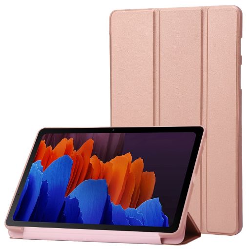 Samsung Galaxy Tab S9+/S10+ Rose Gold Silicone Leather Tablet Case - 1